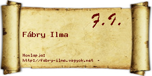 Fábry Ilma névjegykártya